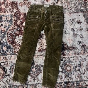 Free People Olive Green Corduroy Pants size 2